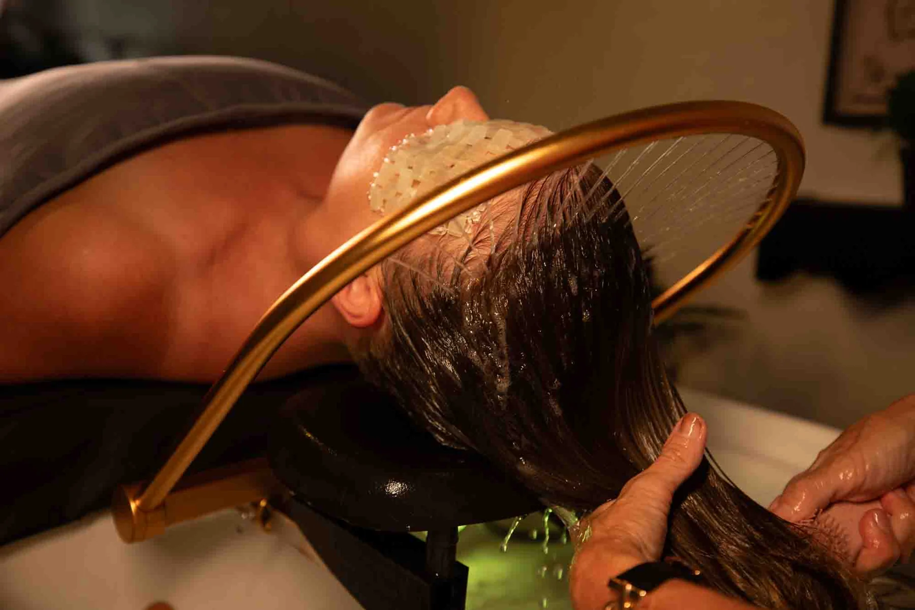 Aromatherapy & settling in during a HeadSpa appointment at Kelley Ann Brackett Salon