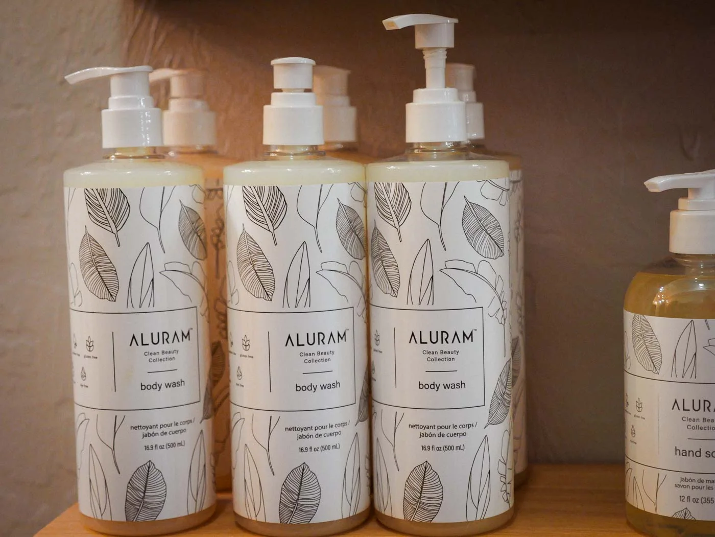 Aluram pump bottles at the wash station